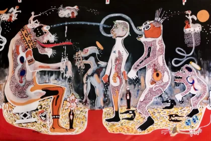 Pierre Segoh, 2022, Le premier jugement, peinture sur toile, 105 x 170 cm. Copyright 31 PROJECT