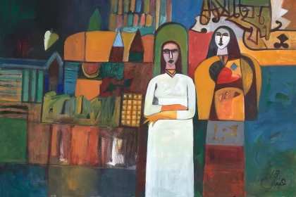 Mohammed Otaybi, Untitled (female figure in white), 2018