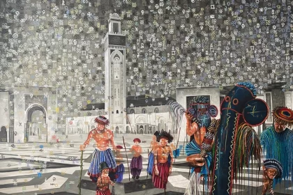 Franck Kemkeng Noah – Ritual d’Initiation, 2022 History 160 x 240 cm Acrylic on canvas