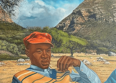 Aviwe Plaatjie, 2022, Umalusi Uyazazi, huile sur toile, 89 x 74 cm © Aviwe Plaajie / 31 PROJECT