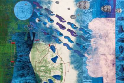 Zohra Opoku,‘I am the one who shines, the one who is above the district of the sky. I go forth to the sky. I climb upon the sun’s rays. O, I am weary, I am weary, (yet) I proceed.', (Detail) 2023. Courtesy of the artist and Mariane Ibrahim